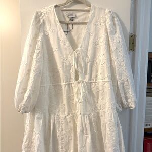 & Other Stories White Floral Embroidered Dress